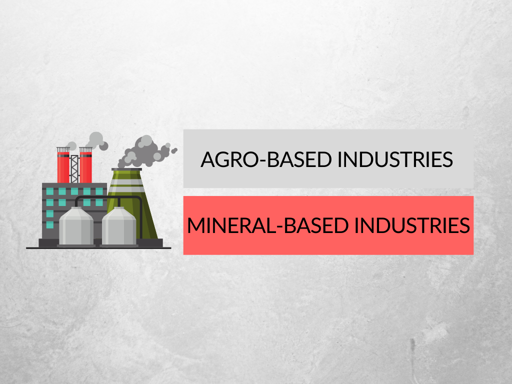 Difference between agro based industries and mineral based industries