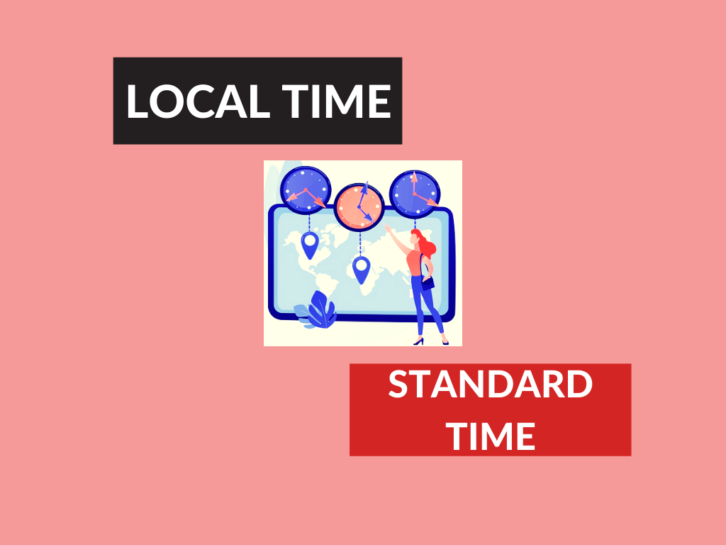 Difference between local time and standard time