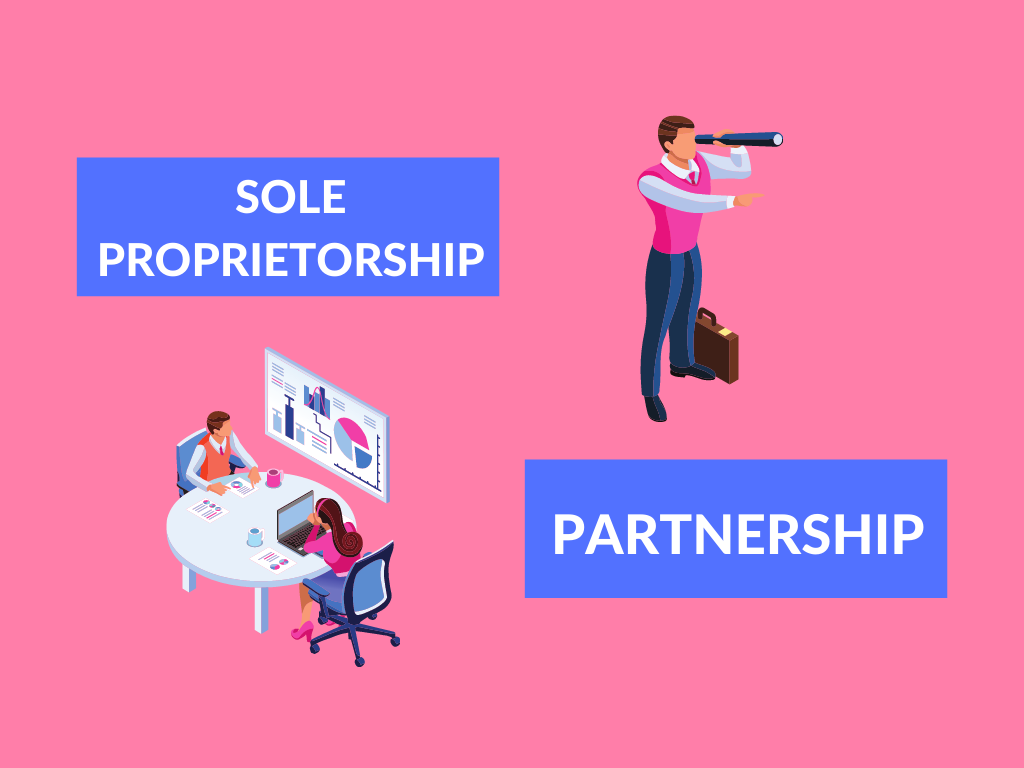 Difference between SOLE PROPRIETORSHIP and PARTNERSHIP