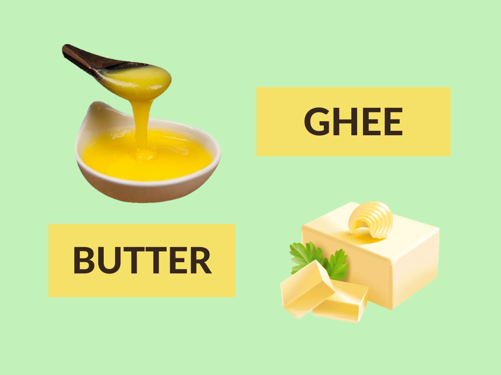Difference between ghee and butter